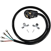 Certified Appliance Accessories 30-Amp Appliance Power Cord, 4 Prong Dryer Cord, 4 Color Coded Wires with Eyelet Connectors, 4ft, Copper Wire