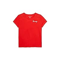 Tommy Hilfiger Girls' Big Adaptive T-Shirt with Velcro Brand Closure at Shoulder