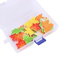 110pcs Edible Fall Leaves Cupcake Toppers,Maple Leaves Cake Toppers,Autumn Maple Leaves Wafer Rice Paper Cake Decorations for Thanksgiving Wedding Birthday Party Cake Decorations