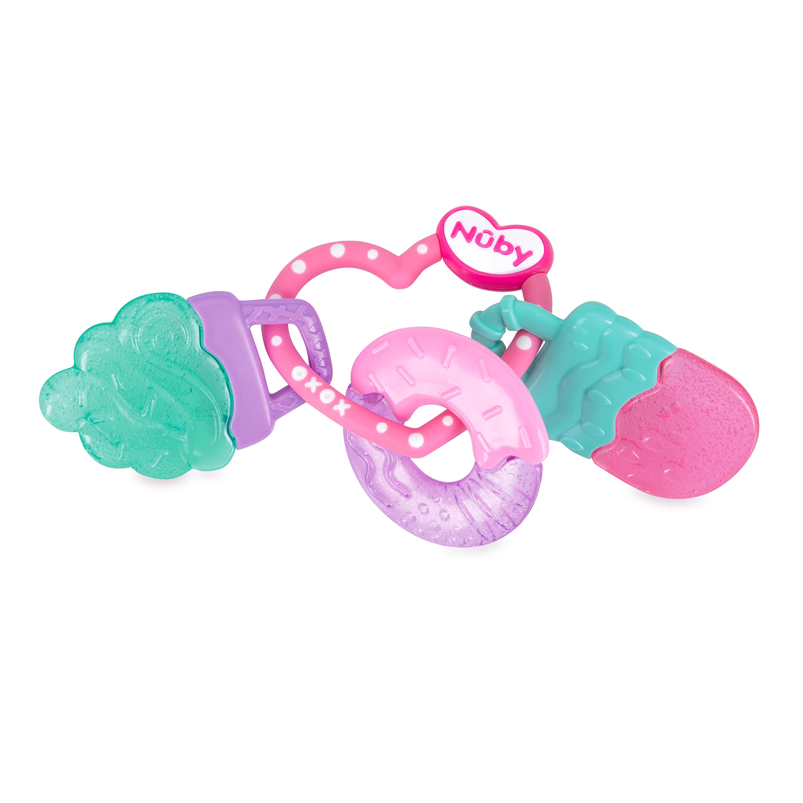 Nuby IcyBite Popsicle, Donut and Ice Cream Teether Ring - 3+ Months