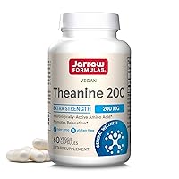 Jarrow Formulas Extra Strength Theanine 200 mg, Dietary Supplement That Promotes Relaxation, Amino Acid Supplement for Relaxation Support, 60 Veggie Capsules, 60 Day Supply