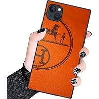 Square Case for iPhone 15 Max/iPhone 15 Plus,Orange.-horse Square Classic Checkered Style,Hard PC+Soft Silicone case is Shock-Proof and Skid-Proof for Protective Phone Case for iPhone 15 Max