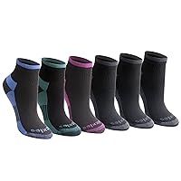 Dickies Women's Dri-tech Moisture Wicking Quarter Socks (6/12 Pairs) (M-l)