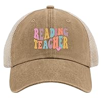 Reading Teacher Hat for Women Baseball Caps Low Profile Washed Running Hats Breathable