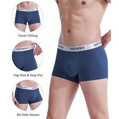 wirarpa Mens Trunks Underwear Cotton Boxer Briefs Short Leg Comfortable  Underpants