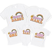 Groovy Retro Family Shirts, Mother Day Father Day Shirt Groovy Baby Dad Mom, Groovy Rainbow Shirt, Custom Family Hippie Tee