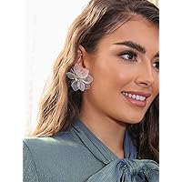 Earrings for Women- Faux Pearl Decor Flower Design Earrings Birthday Valentine's Day