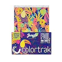 Colortrak Jungle Paradise Pop-up Foil W/Dispenser (400 Count), Pre-cut Sheets, Non-Slip Embossed Texture, 5
