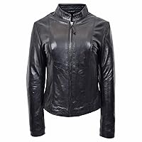 DR265 Women’s Soft Black Fitted Biker Style Leather Jacket