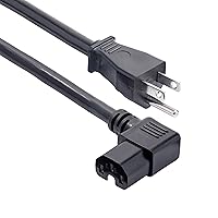 StarTech.com 8ft (2.4m) Heavy Duty Power Cord, NEMA 5-15P to Right Angle C15, 15A 125V, 14AWG, AC Power Cable, UL Listed