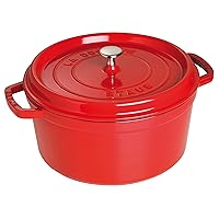 Staub Cast Iron 7-qt Round Cocotte - Cherry, Made in France