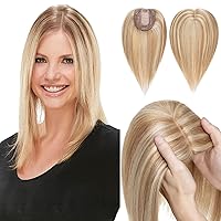 Hairro Hair Topper Human Hair, Clips in Virgin Hair Hairpieces for women, 4