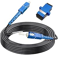 100ft (30 Meters) SC to SC Fiber Optic Patch Cable, Outdoor Armored Single Mode SC/UPC to SC/UPC Fiber Jumper Optical Patch Cord- SIMPLEX - 9/125um - OS1/OS2 Compatible, LSZH Black