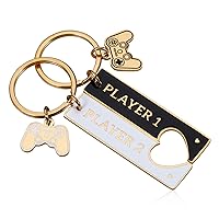 AMBREGRISSUN Funny Gamer Player 1 Player 2 Matching keychain