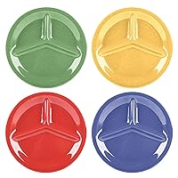 G.E.T. CP-10-MIX Heavy-Duty 3-Compartment Divided Plastic Plates, 10.25