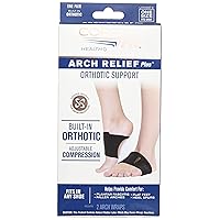 Copper Fit Health Unisex Arch Relief Plus with Built-In Orthotic Support, Black (Pack of 12)