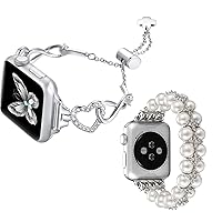 fastgo Bands Compatible with Apple Watch Bracelet, 38mm 40mm 41mm 42mm 44mm 45mm 49mm Women Dressy Strap for Iwatch Series SE SE2 8 7 6 5 4 3 2 1