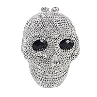 Halloween 3D Skull Clutch Purse Evening Bag Rhinestone Bag Crystal Metal Clutch for Women Evening Cocktail Party