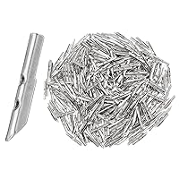 SUPERFINDINGS Stainless Iron 300Pcs Elastic Barbed Cord Fastener 4mm Wide Cord Aiglet Hoodie Cord Lock Ends Cord Stretch Loop Band Metal Ends for DIY Hat Mask Journals Shoe Lace Replacement