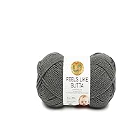 Lion Brand Yarn Feels Like Butta Soft Yarn for Crocheting and Knitting, Velvety, 1-Pack, Charcoal