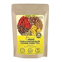 FullChea - Chrysanthemum Cassia Seed Tea, 30 Teabags, 5g/bag - Burdock Root, Goji Berries, Osmanthus, Honeysuckle Combination Herbal Tea