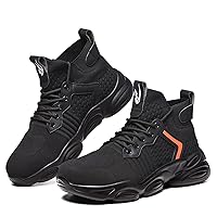 Men's Steel Toe Work Safety Shoes, Sturdy Work Shoes Brethable Non-Slip Industrial Structure Sneker