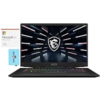 MSI Stealth GS77 -17 Gaming & Entertainment Laptop (Intel i9-12900H 14-Core, 32GB DDR5 4800MHz RAM, 2x4TB PCIe SSD RAID 0 (8TB), Win 11 Pro) with MS 365 Personal , Hub