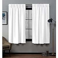 Magic Drapes White Curtains Semi Blackout Pinch Pleat Drapes for Traverse Rods Thermal Insulated Room Darkening Window Treatment Panel for Living Room, Bedroom, Patio Door W(26