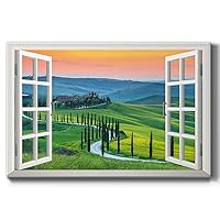 Renditions Gallery Canvas Nature Wall Art Paintings & Prints Artwork Scenic Sunset Boulevard Modern Romantic Window View Decorations for Bedroom Office Kitchen Wall Hanging - 18
