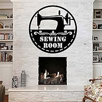 Custom Sewing Machine Metal Sign, Sewing Room Studio Sign Home Decor, Metal Yard Art, Custom Rustic Farmhouse Sign Metal Plaque for Front Door 24in, Shipped from US