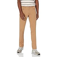 Amazon Essentials Men's Slim-Fit 5-Pocket Comfort Stretch Chino Pant (Previously Goodthreads), Light Khaki Brown, 42W x 30L