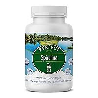 Perfect Supplements – Perfect Spirulina – 120 Vegetable Capsules – Organic Spirulina Supplement - Whole Food Micro Algae - Immune System Support
