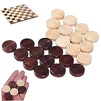 Game Pieces Checkers Pieces 24Pcs Wooden Smooth Spiral Engraved Draughts Pieces Educational Round Painted Backgammon Pieces for Kids Board Game
