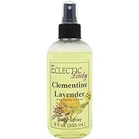 Clementine Lavender Body Spray (Double Strength), 16 ounces, Body Mist for Women with Clean, Light & Gentle Fragrance, Long Lasting Perfume with Comforting Scent for Men & Women, Cologne with Soft,