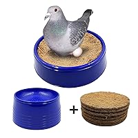 6PCS Pigeon Nest Bowl,Plastic Bird Nest Bird Cage Breeding Hatching Nest with 6PCS Coconut Palm Mat for Racing Pigeons, Doves,Quails and Small Birds,Pet Cage Supplies