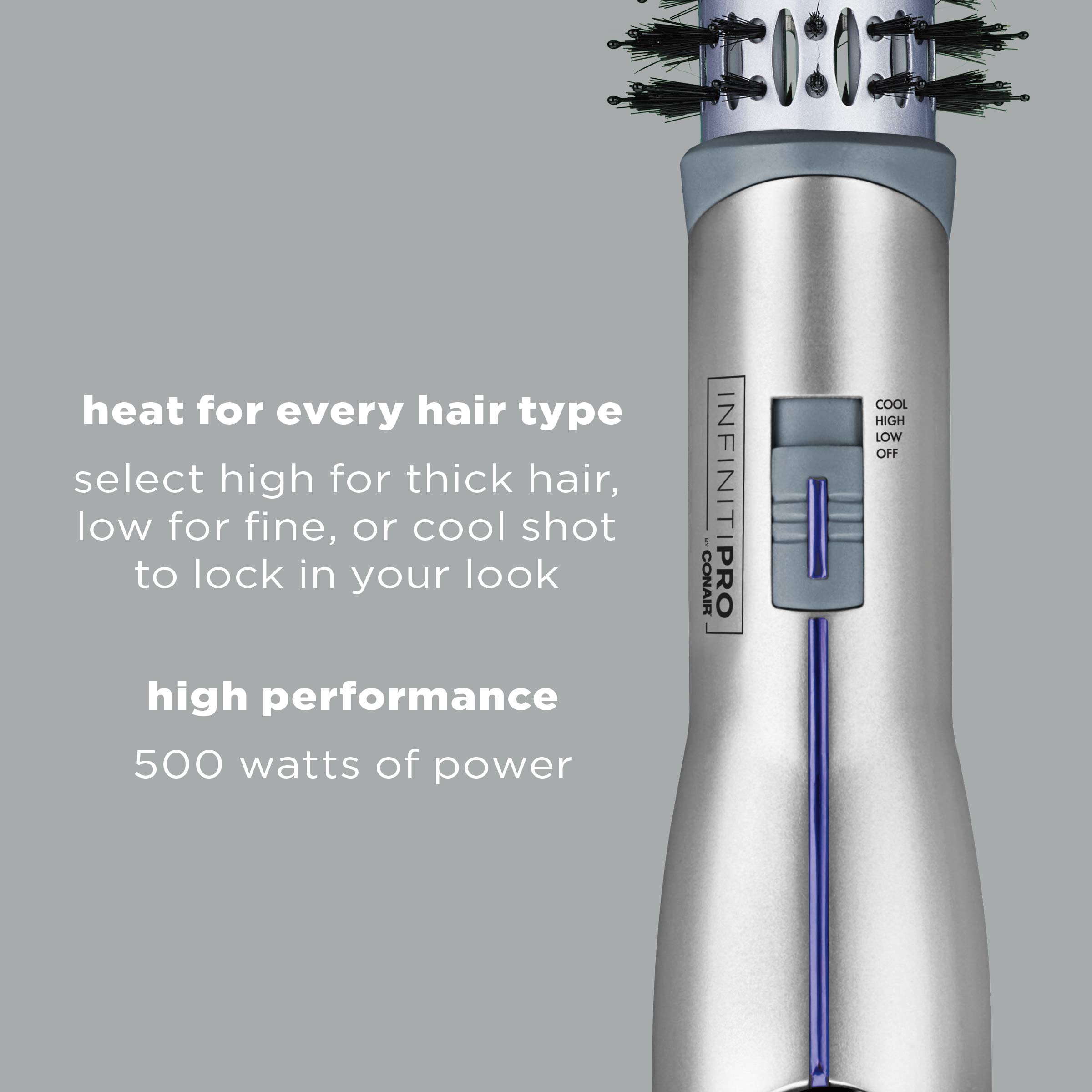 INFINITIPRO BY CONAIR Titanium Ceramic Hot Air Brush, 1 1/2-Inch Hot Air Styling Brush