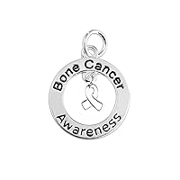 Fundraising For A Cause 10 Bone Cancer Awareness Circle Charms (Wholesale Pack - 10 Charms)
