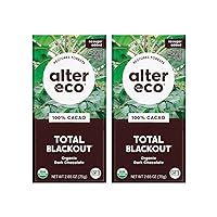 Alter Eco | Dark Chocolate Bars | Pure Dark Cocoa, Fair Trade, Organic, Non-GMO, Gluten Free (2-Pack Total Blackout)