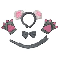 Petitebella Koala Ear Headband Bowtie Tail Gloves 4pc Children Costume 1-8y