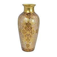 Medici Vase, Old-World Vase for Flowers, Centerpiece Decor, Tall Gold Vase, 11.61 Inches x 24.40 Inches