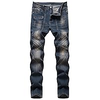 Fashion Men Jeans Scratched Cotton Male Leisure Pants Homme Casual Denim Pants BikerJeans 29-42,M929,29