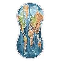 Earth Map Baby Burp Cloths Extra Soft and Absorbent Burping Rags Cotton Burping Clothes Baby Washcloths for Newborn Boys Girls - 4 Pack
