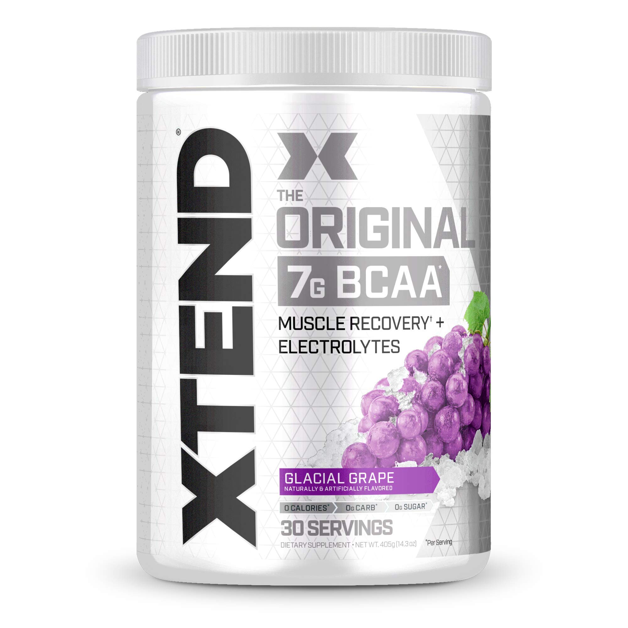 XTEND Original BCAA Powder Glacial Grape | Sugar Free Post Workout Muscle Recovery Drink with Amino Acids | 7g BCAAs for Men & Women | 30 Servings