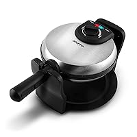 Gourmia GWM448 Rotating Waffle Maker - 180° Rotation - Variable browning control - Indicator lights - Easy to clean - Stainless steel