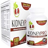 Kidney-Pro (3-Month Supply) with 21 Kidney Health Supplements in 1 Formula Including Cranberry Extract - Total Kidney Support Supplement - Kidney Cleanse Detox - 180 Veggie Capsules