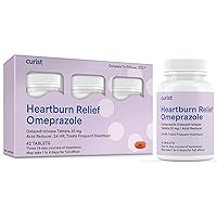 Omeprazole 20mg Tablets - 42 Count Delayed-Release Tablets - Acid Reflux Medicine for Heartburn Relief