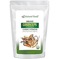 Z Natural Foods Organic Cordyceps Mushroom Extract Powder - 1 lb, 161 Servings - Medicinal Mushroom, Supports Immunity and Health, Adaptogen Supplement for Energy and Endurance