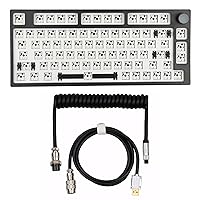 EPOMAKER TH80 Pro 75% 80 Keys Hot Swap Mechanical Gaming Keyboard Kit with Puff Coiled USB Cable (Black)