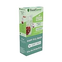 FoodSaver Easy Fill 1-Quart Vacuum Sealer Bags | Commercial Grade and Reusable | 16 Count