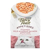 Purina Fancy Feast Appetizers Lickable Grain Free Wet Cat Food Topper Wild Alaskan Salmon Appetizer - (Pack of 10) 1.1 oz. Trays